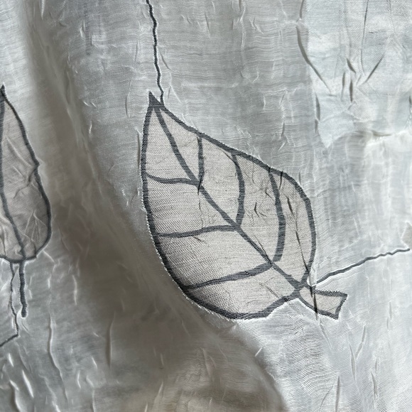 White with Gray Leaf Design Jacket L - Picture 8 of 15